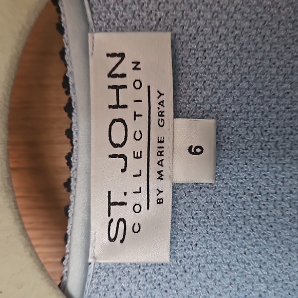 St John Collection Light Blue Blazer Jacket sz 6 - Picture 2 of 7